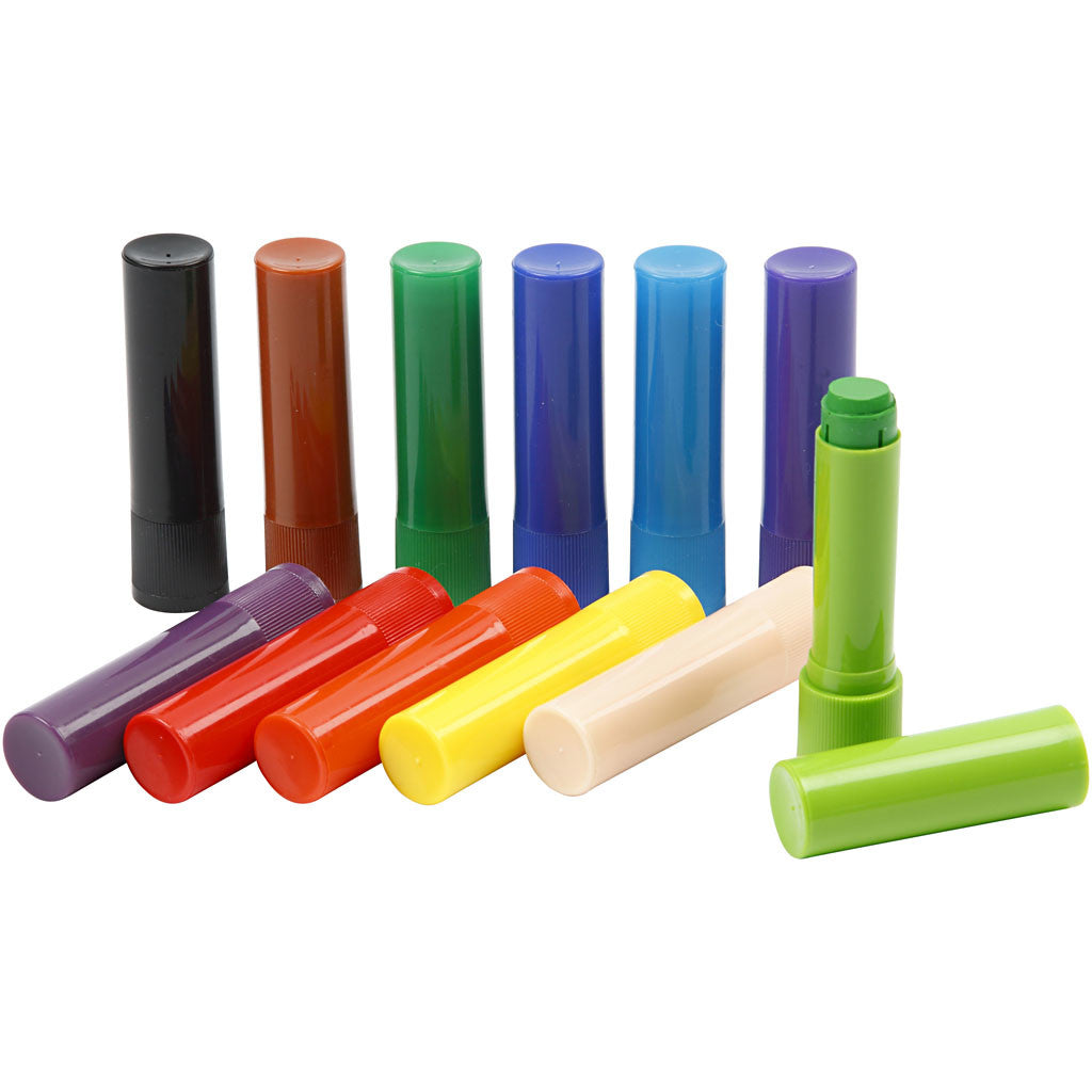 Soft Color Stick, L: 8 cm, mixade färger, 6,5 g, 120 st./ 1 förp. [HOB-38125]