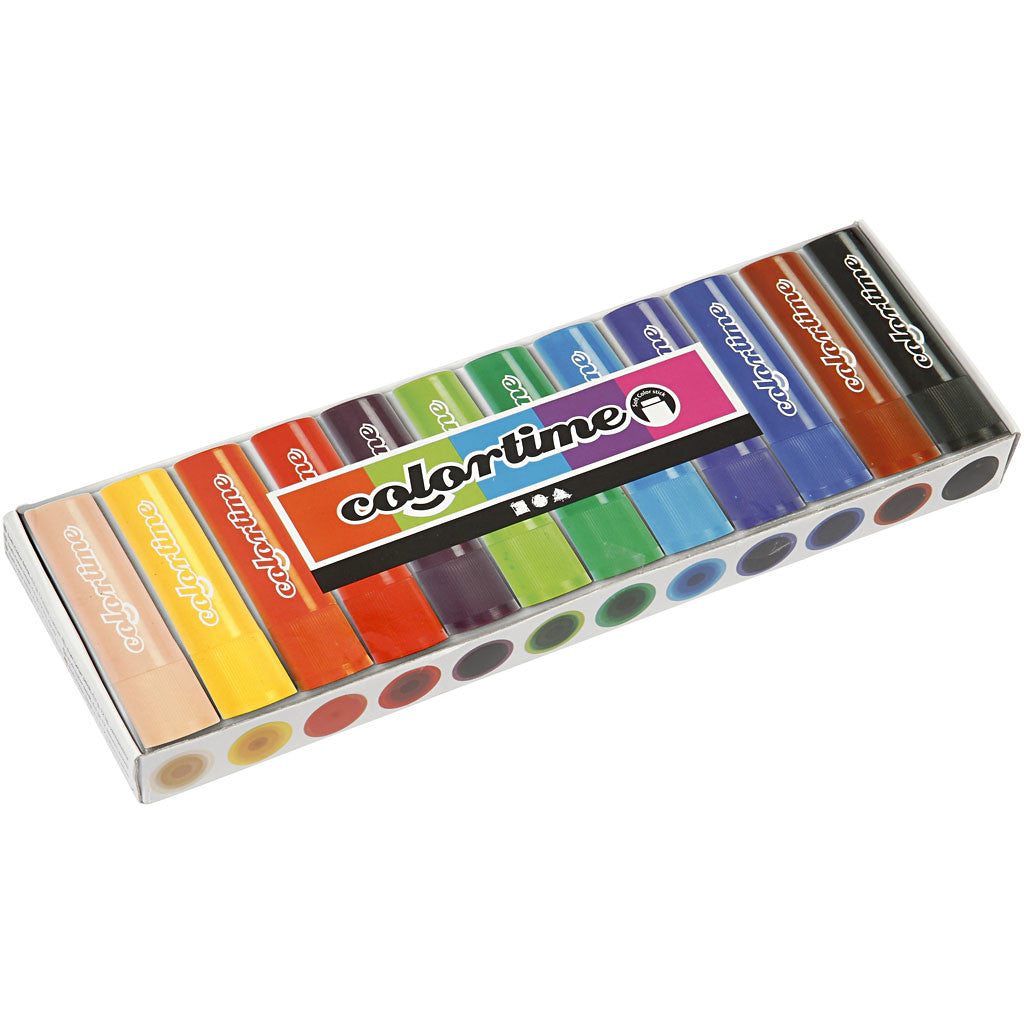 Soft Color Stick, L: 8 cm, mixade färger, 6,5 g, 120 st./ 1 förp. [HOB-38125]