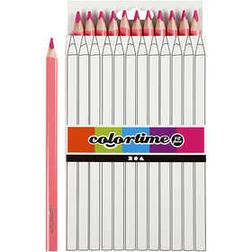 Colortime Färgpennor, L: 17,45 cm, kärna 5 mm, JUMBO, rosa, 12 st./ 1 förp. [HOB-38173]