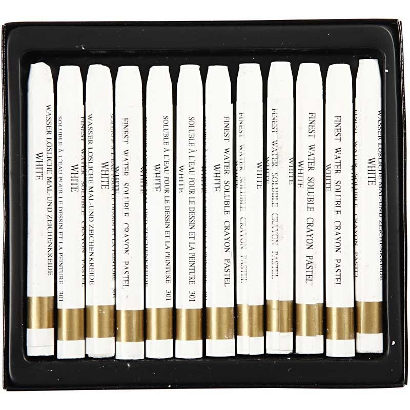 Gallery Akvarell, L: 9,3 cm, tjocklek 8 mm, vit (301), 12 st./ 1 förp. [HOB-38288]