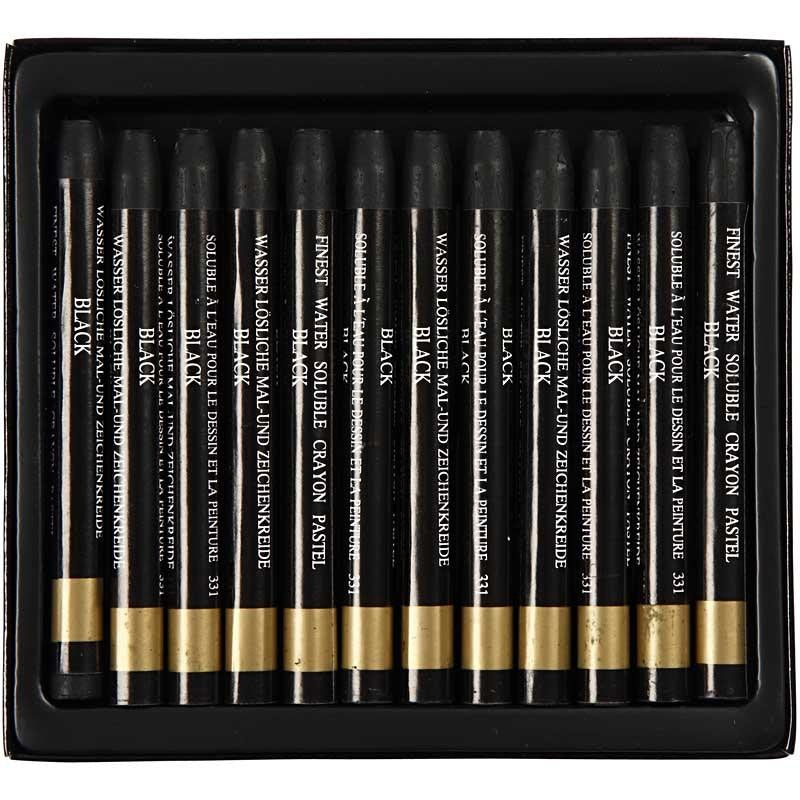 Gallery Akvarell, L: 9,3 cm, tjocklek 8 mm, svart (331), 12 st./ 1 förp. [HOB-38299]