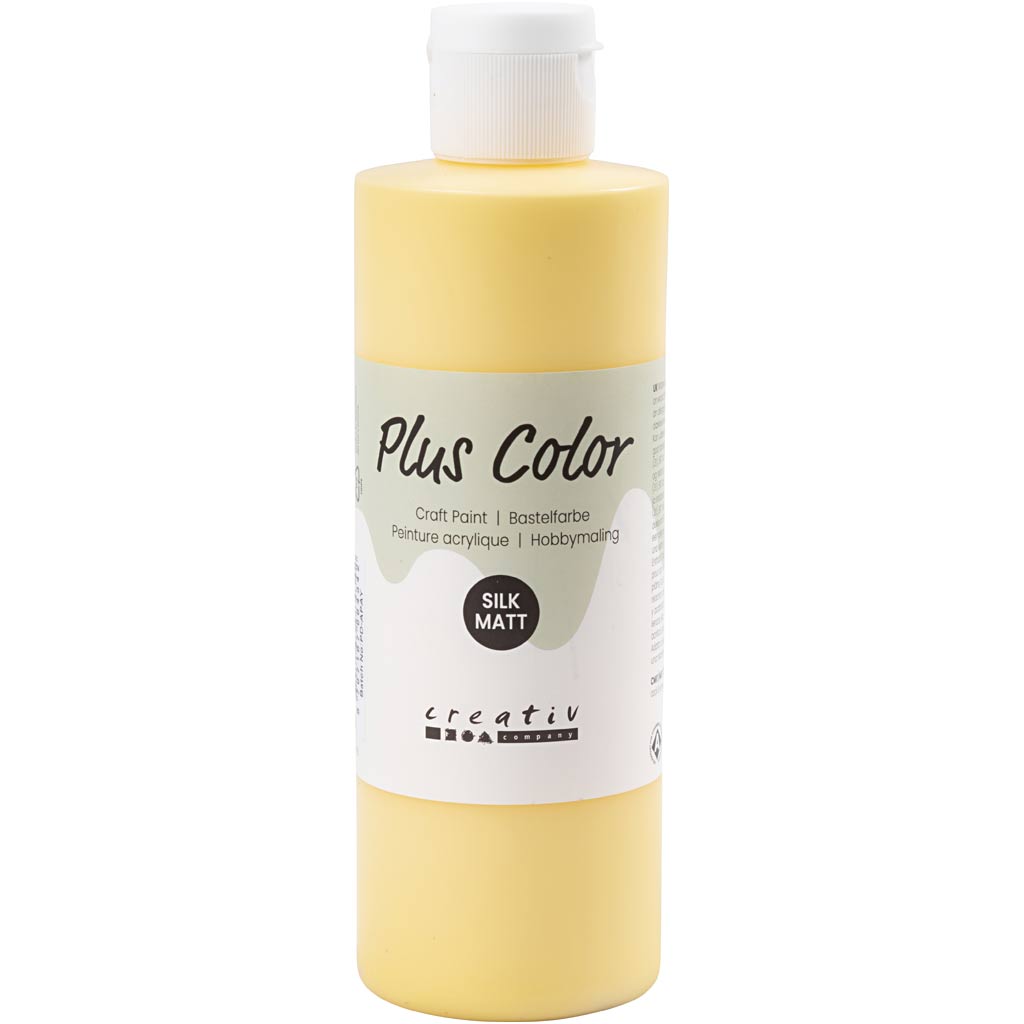 Plus Color Craft Paint, crocus yellow, 250 ml/ 1 bottle