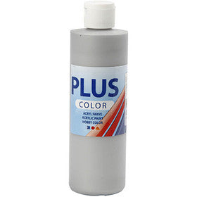 Plus Color Hobbyfärg, silver, 250 ml/ 1 flaska [HOB-39454]