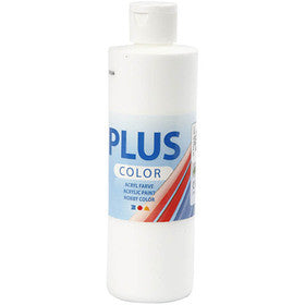 Plus Color Hobbyfärg, vit, 250 ml/ 1 flaska [HOB-39477]