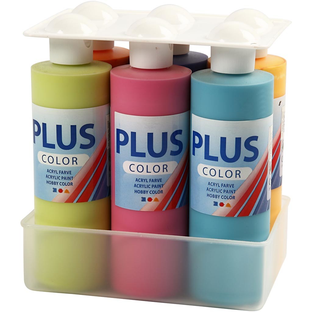 Plus Color Hobbyfärg, 6x250 ml/ 1 förp. [HOB-39495]