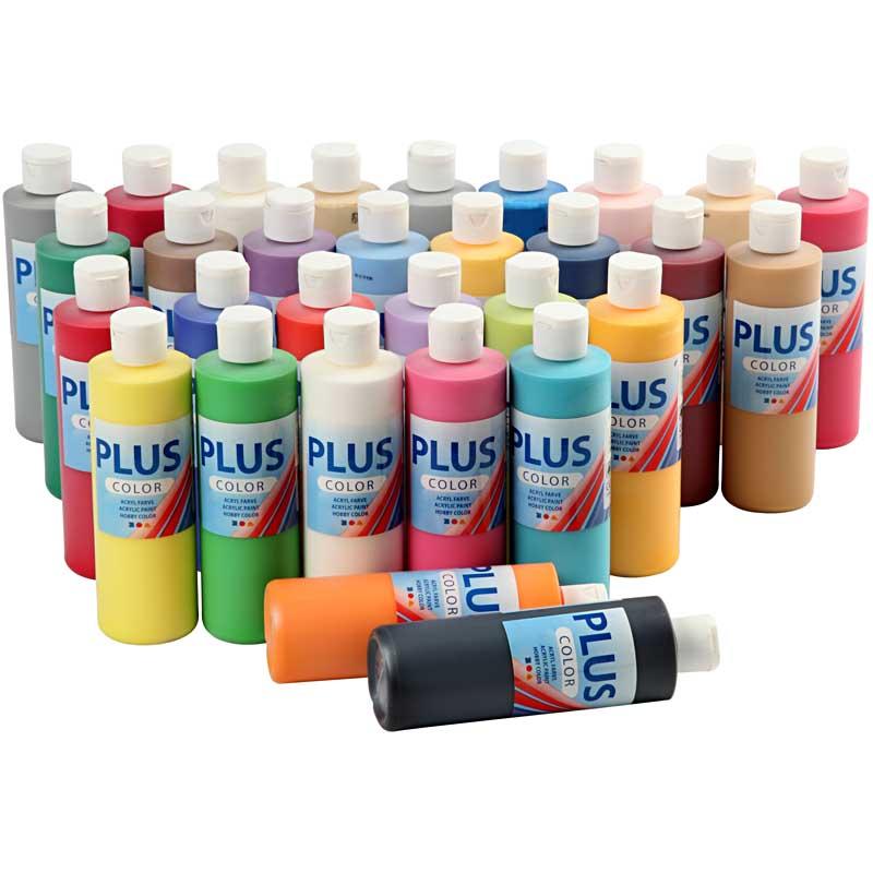 Plus Color Hobbyfärg, mixade färger, 30x250 ml/ 1 förp. [HOB-39497]