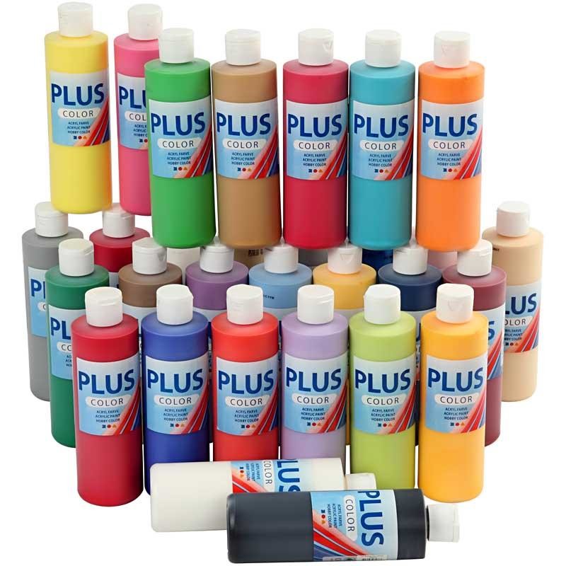 Plus Color Hobbyfärg, mixade färger, 30x250 ml/ 1 förp. [HOB-39497]