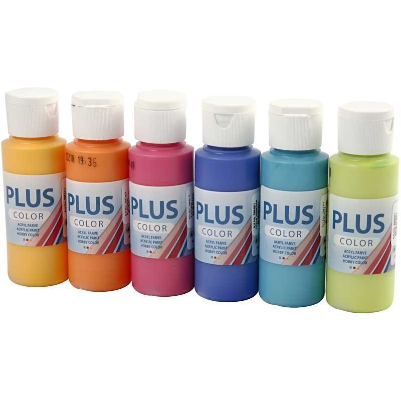 Plus Color Hobbyfärg, colorful, 6x60 ml/ 1 förp. [HOB-39695]