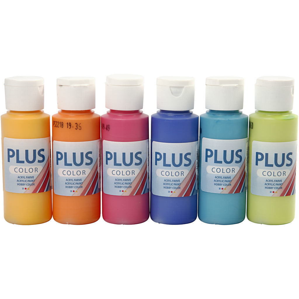 Plus Color Hobbyfärg, colorful, 6x60 ml/ 1 förp. [HOB-39695]