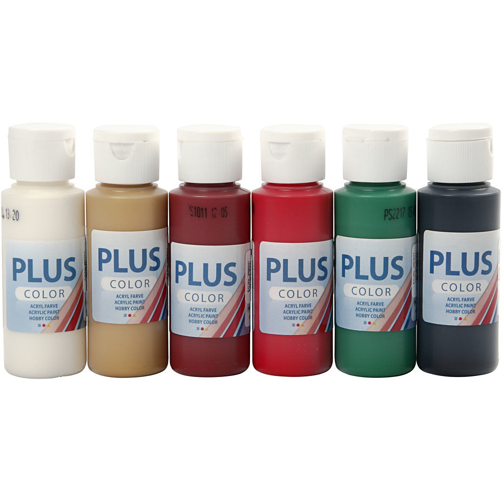 Plus Color Hobbyfärg, julfärger, 6x60 ml/ 1 förp. [HOB-39696]