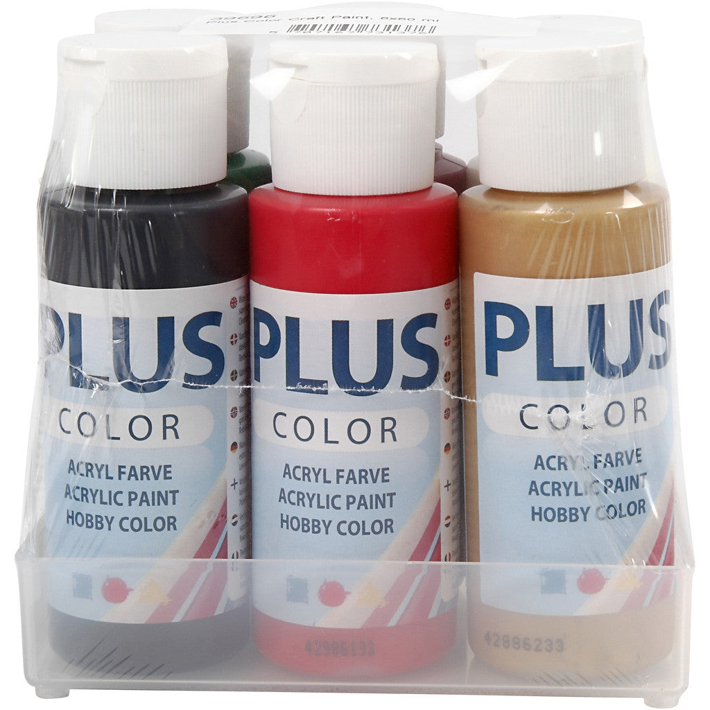 Plus Color Hobbyfärg, julfärger, 6x60 ml/ 1 förp. [HOB-39696]