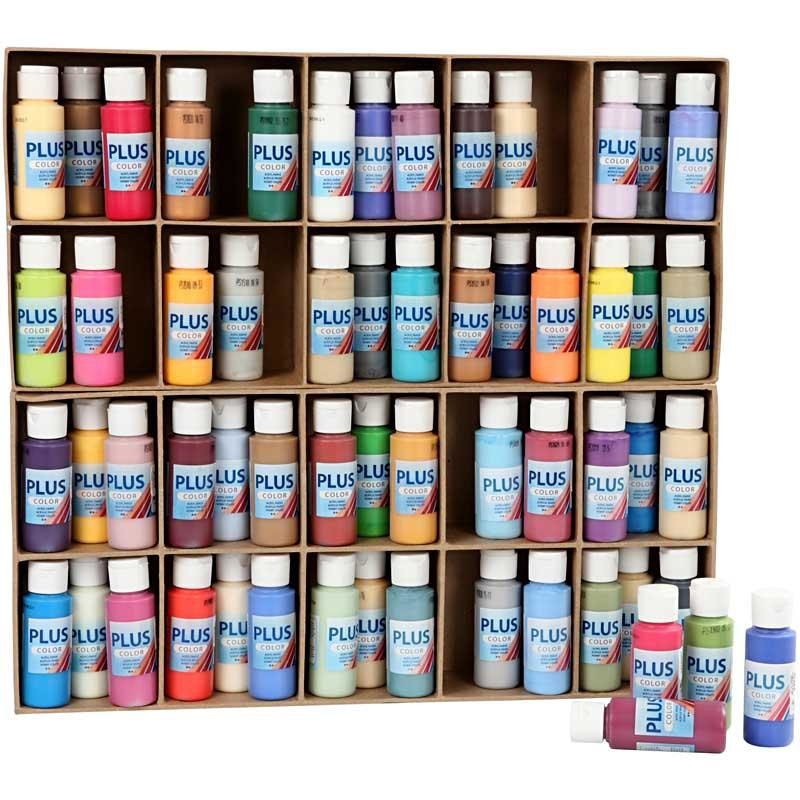 Plus Color Hobbyfärg, mixade färger, 60x60 ml/ 1 förp. [HOB-39697]