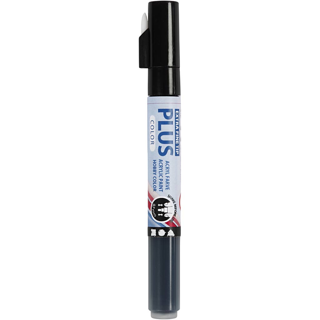 Plus Color Tusch, L: 14,5 cm, spets 0,7 mm, svart, 5,5 ml, 1 st. [HOB-39942]