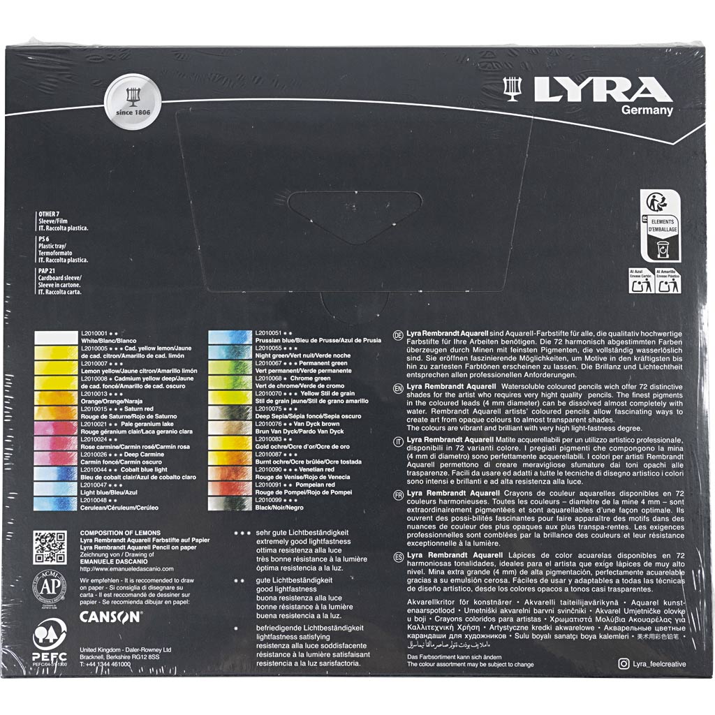 Lyra Rembrandt akvarell-färgblyertspennor, mixade färger, 24 st./ 1 förp. [HOB-403024]