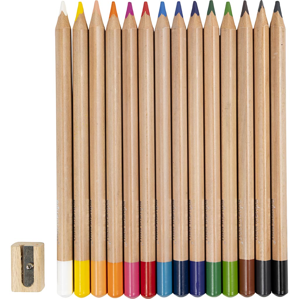 Edugreen Kraftiga Färgpennor, kärna 5 mm, mixade färger, 12 st./ 1 förp. [HOB-408114]
