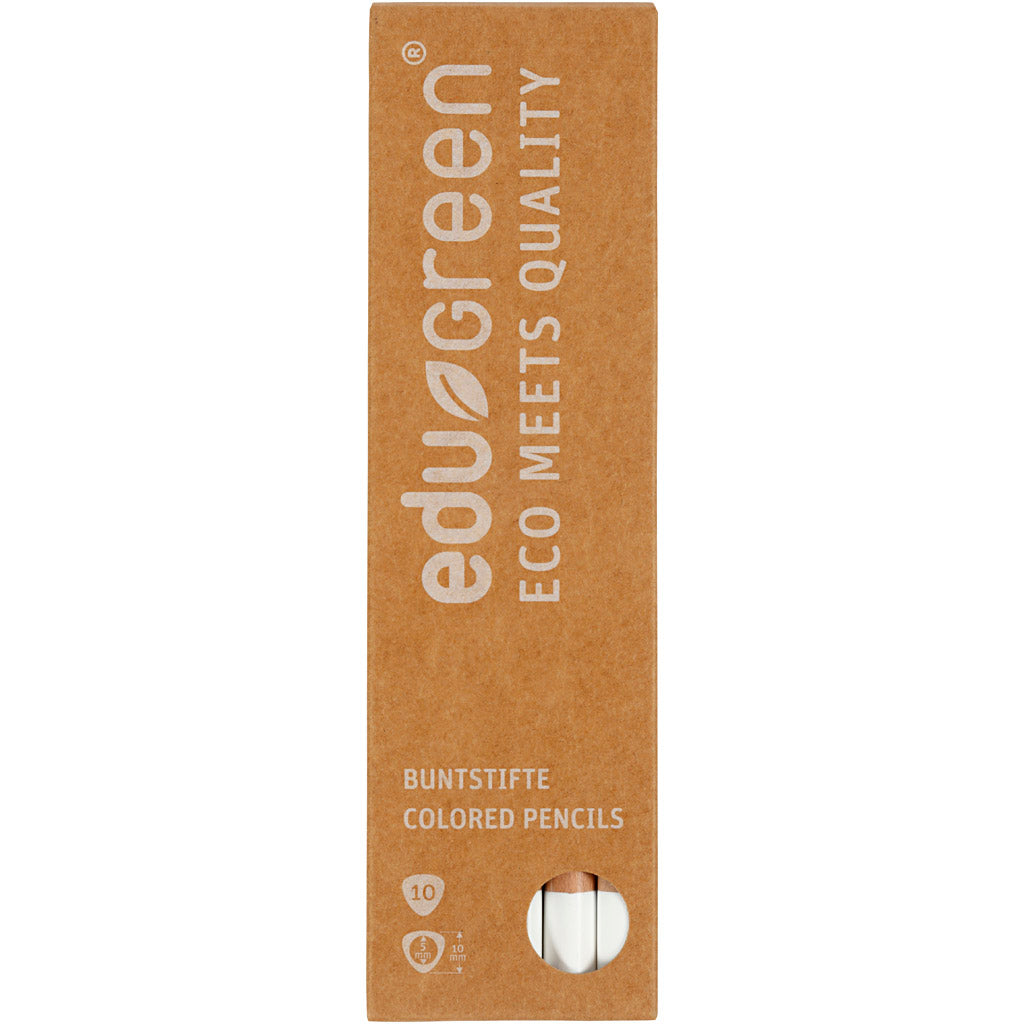 Edugreen Kraftiga Färgpennor, kärna 5 mm, vit, 10 st./ 1 förp. [HOB-408201]