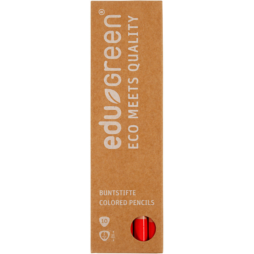 Edugreen Kraftiga Färgpennor, kärna 5 mm, röd, 10 st./ 1 förp. [HOB-408236]