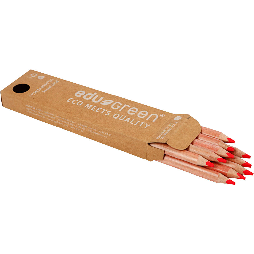 Edugreen Kraftiga Färgpennor, kärna 5 mm, röd, 10 st./ 1 förp. [HOB-408236]