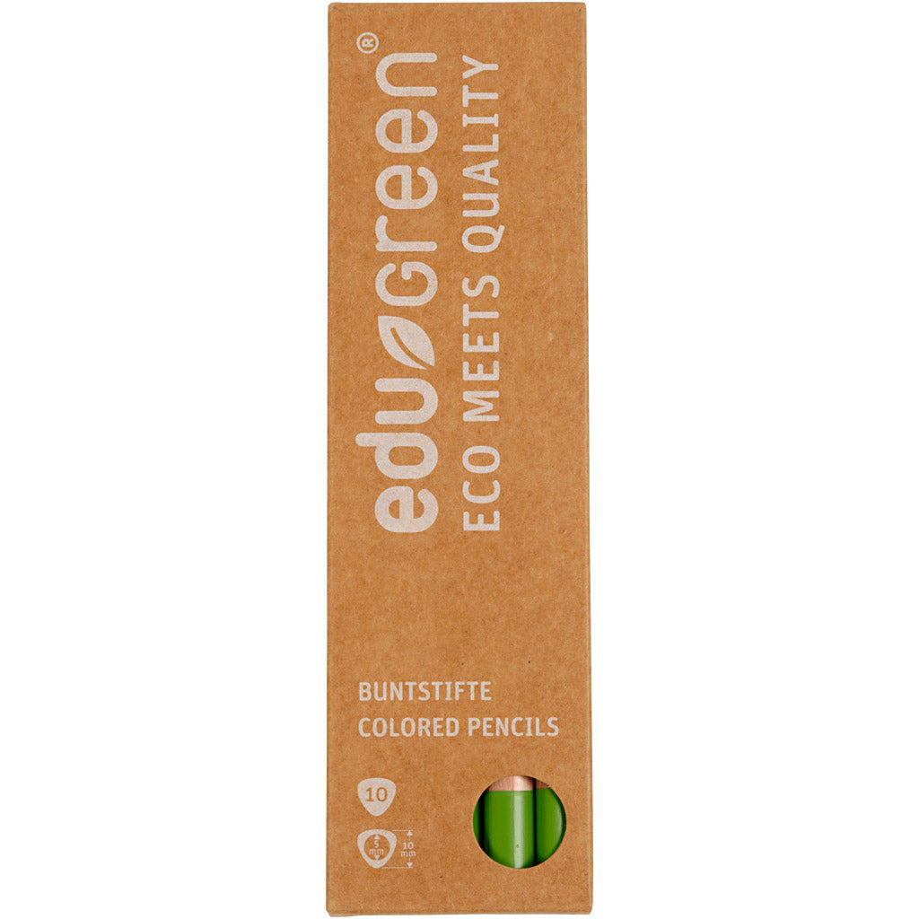 Edugreen Kraftiga Färgpennor, kärna 5 mm, ljusgrön, 10 st./ 1 förp. [HOB-408263]