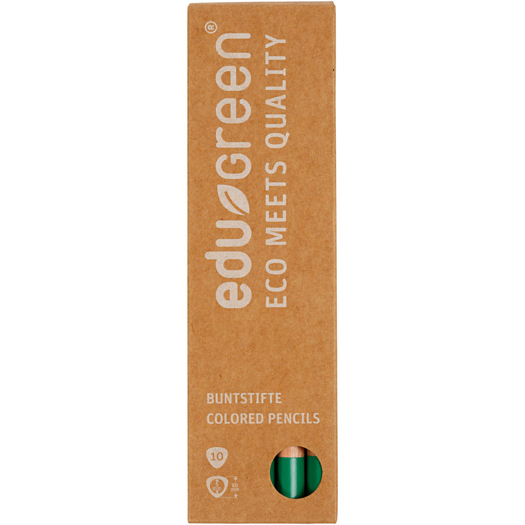Edugreen Kraftiga Färgpennor, kärna 5 mm, grön, 10 st./ 1 förp. [HOB-408264]