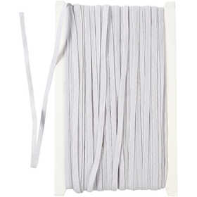 Resårband, B: 6 mm, vit, 50 m/ 1 rl. [HOB-41042]