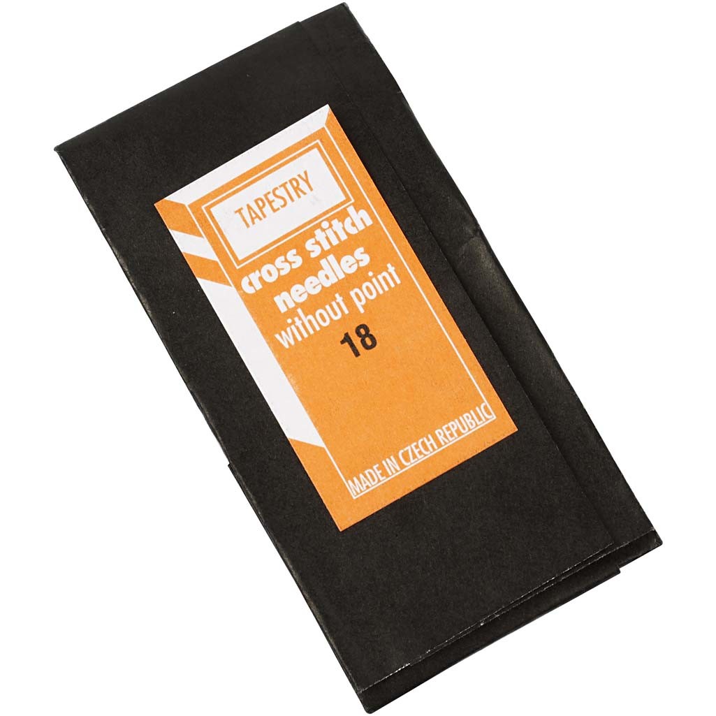 Broderinål, Stl. på nålsögat 9 mm , nr. 18, L: 50 mm, utan spets, 25 st./ 1 förp. [HOB-41105]