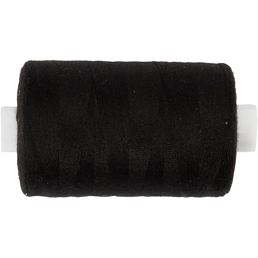 Sewing Thread, black, 1000 m/ 1 roll