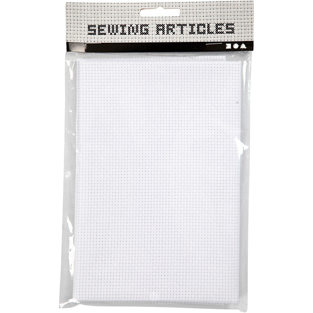 Aida broderiväv, stl. 50x50 cm, 43 rutor per 10 cm, vit, 1 st. [HOB-412652]