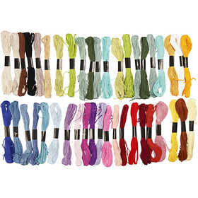 Broderitråd, tjocklek 1 mm, mixade färger, 42 bunt/ 1 förp. [HOB-41279]