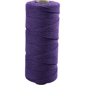 Makramésnöre, L: 315 M, tjocklek 1 mm, Tunn kvalitet 12/12, violet, 220 g/ 1 nystan [HOB-41510]