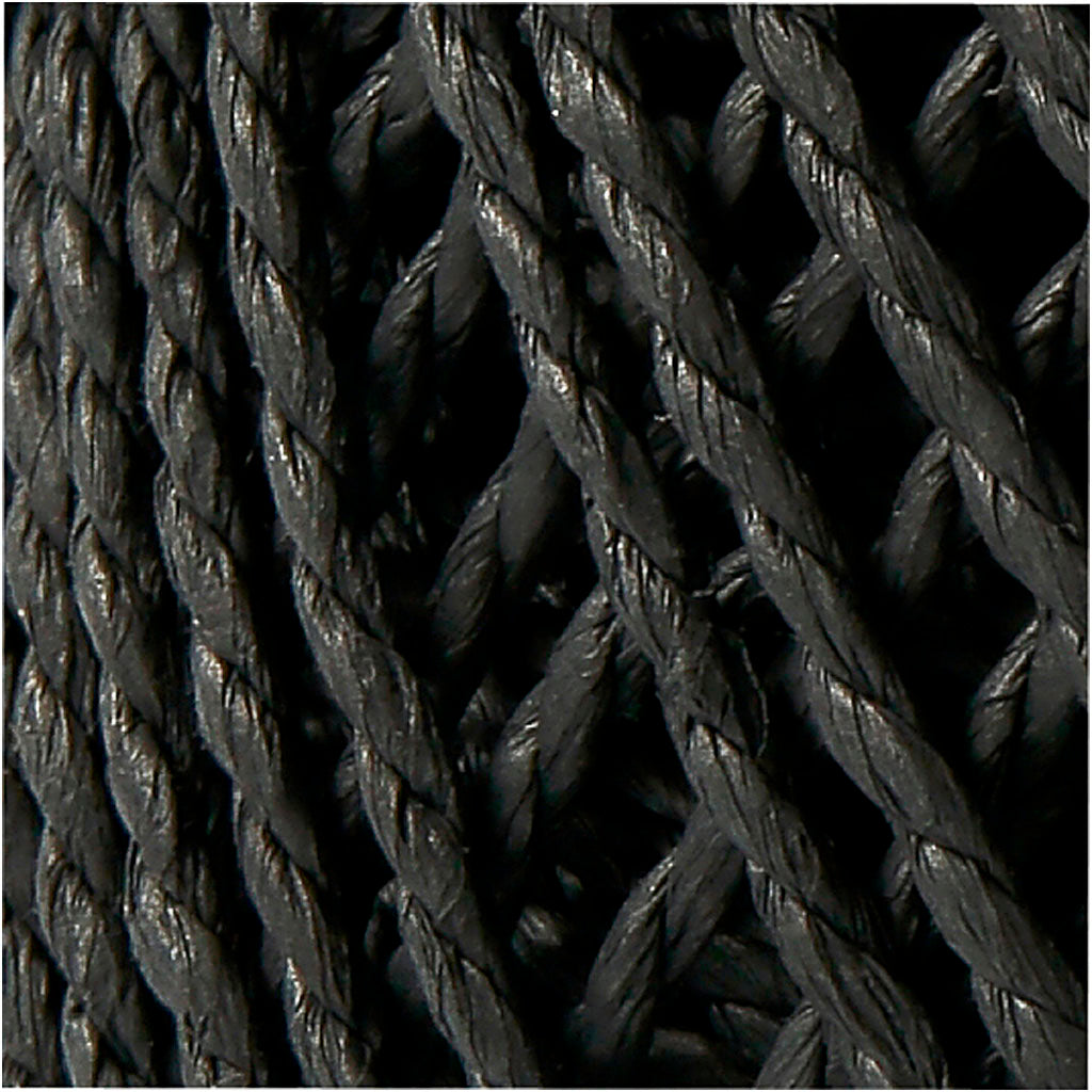 Paperyarn, tjocklek 2,5-3 mm, svart, 150 g, 40 m/ 1 nystan [HOB-41725]
