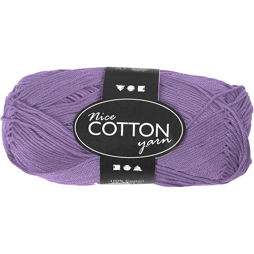  Mercerized Cotton Yarn, violet, 6S/4, L: 165 m, 50 g, 1 ball [HOB-421070]