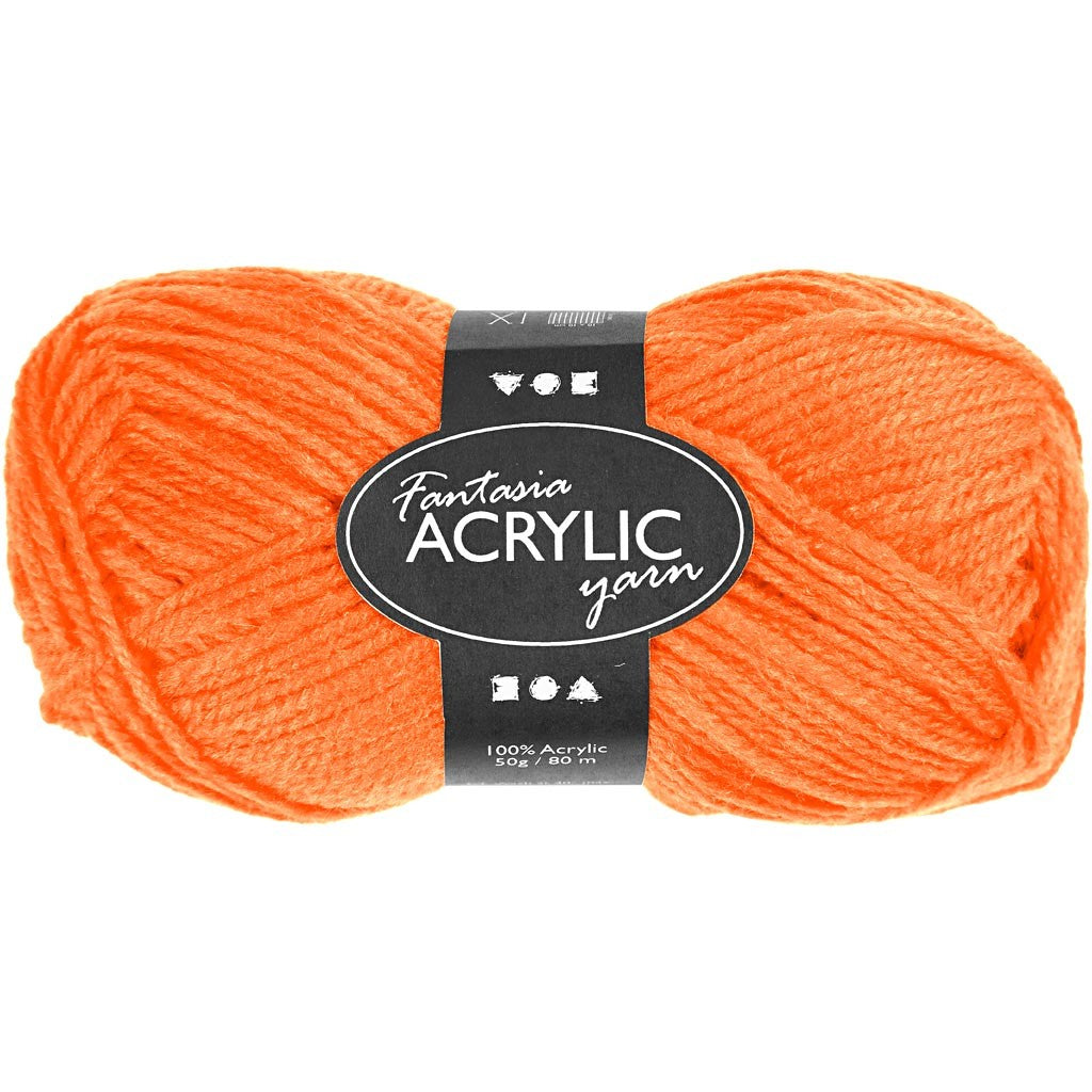 Fantasia Akrylgarn, L: 80 M, neonorange, 50 g/ 1 nystan [HOB-421709]
