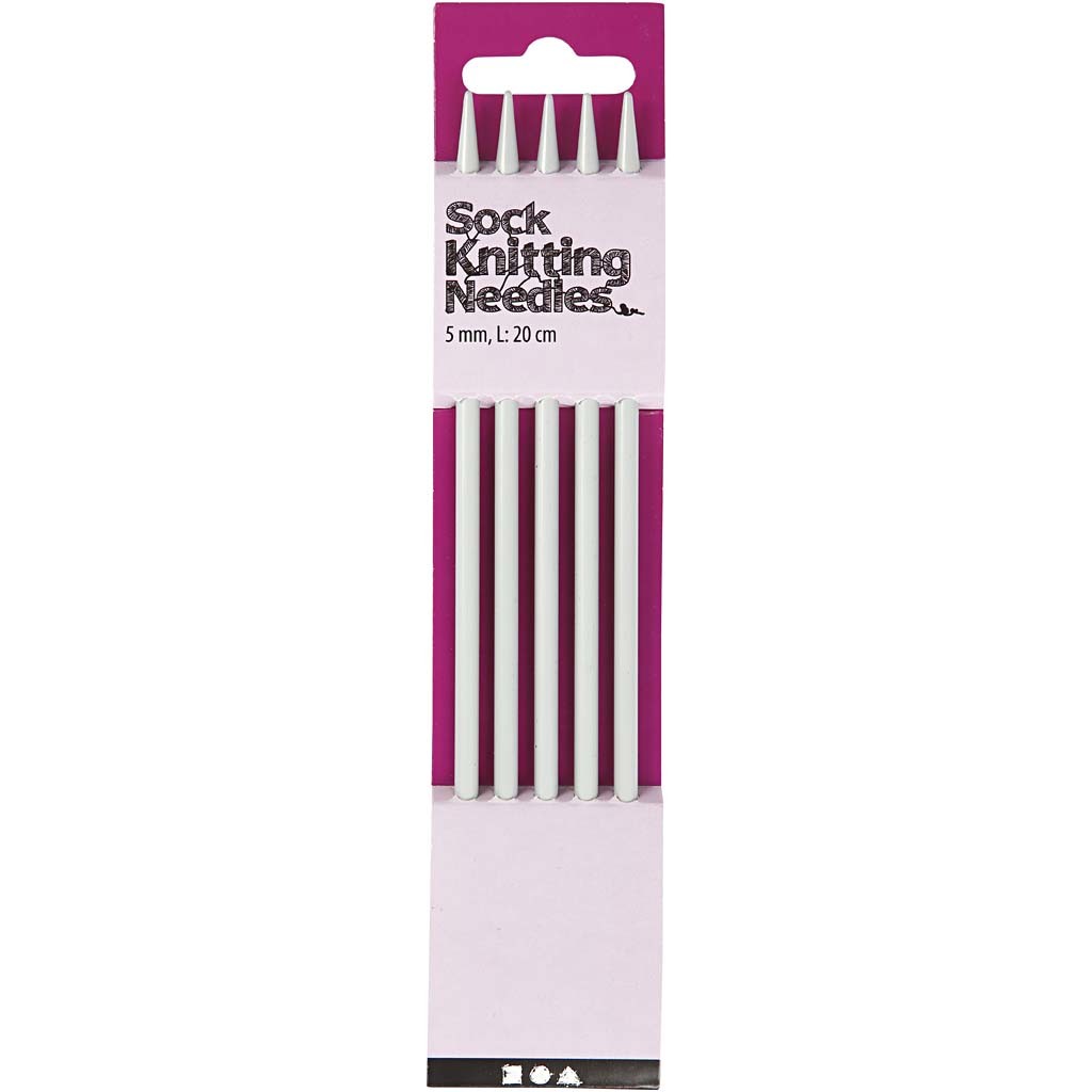 Strumpstickor, L: 20 cm, stl. 5 mm, 1 set [HOB-42243]