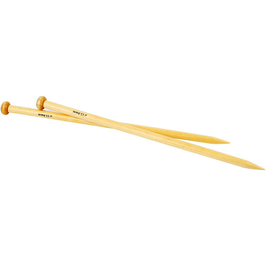 Knitting Needles, L: 35 cm, size 12 mm, 1 pair