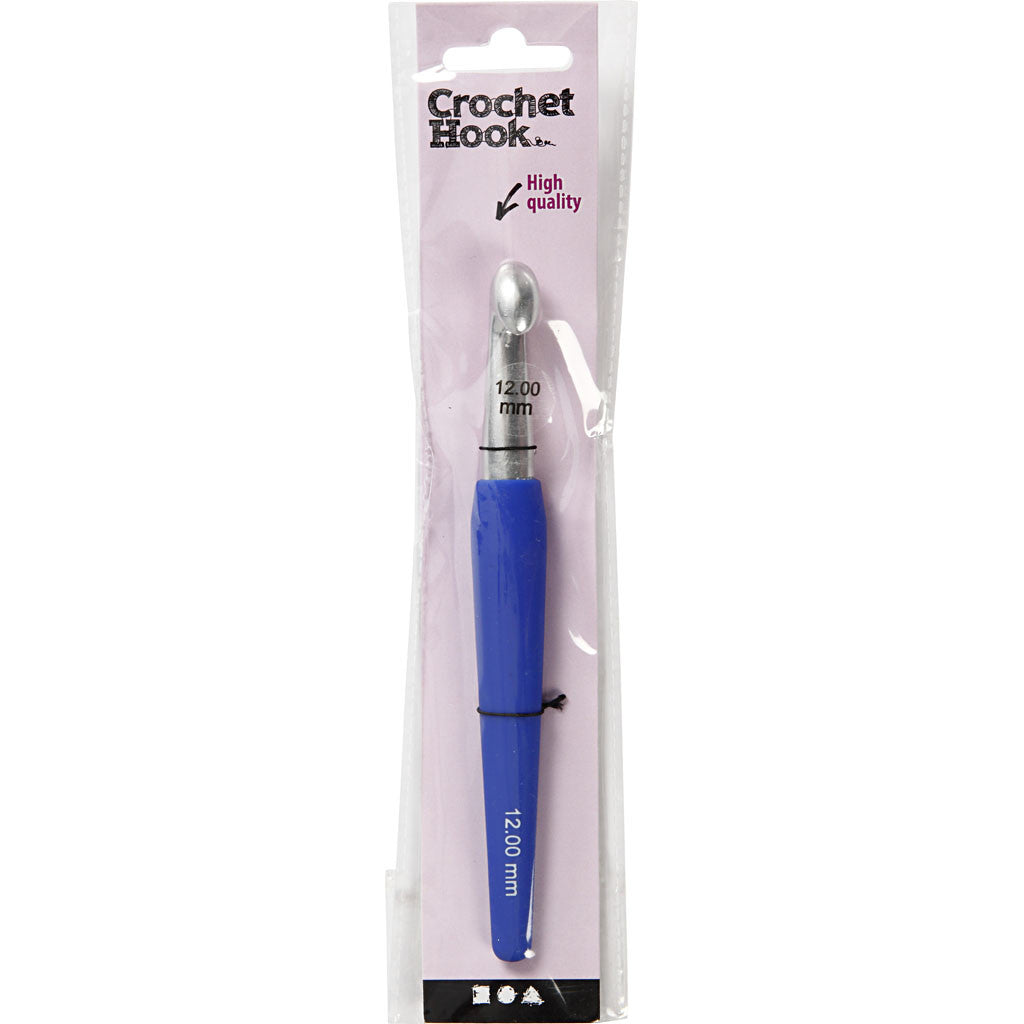 Virknål, nr. 12, L: 16 cm, stl. 12 mm, blå, 1 st. [HOB-42389]