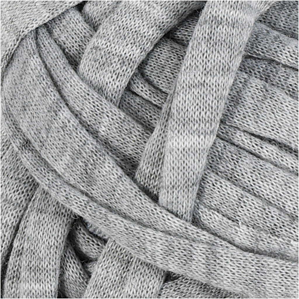 Spagettigarn, L: 35 M, ca. 10 mm, grå, 100 g/ 1 nystan [HOB-42408]