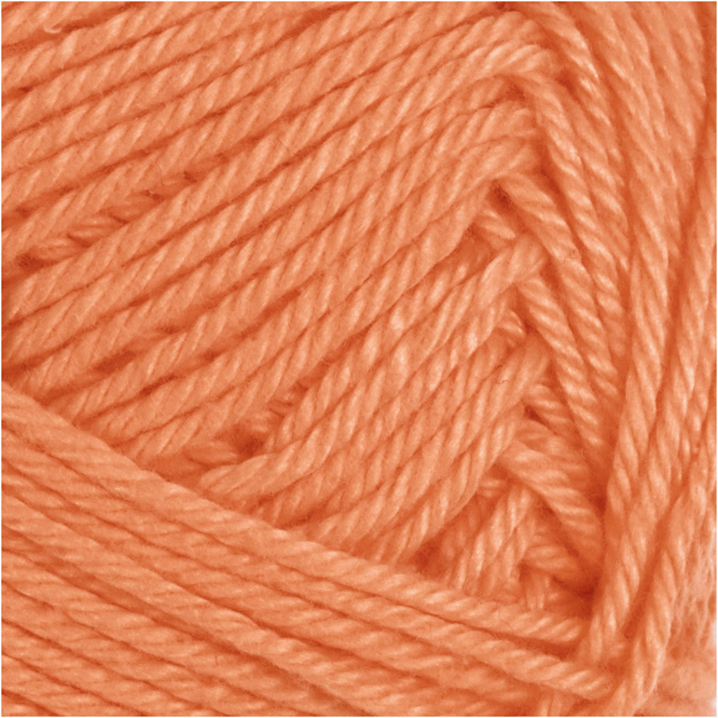 Bomullsgarn, nr. 8/4, L: 170 M, sticka 3-3,5, orange, 50 g/ 1 nystan [HOB-431090]