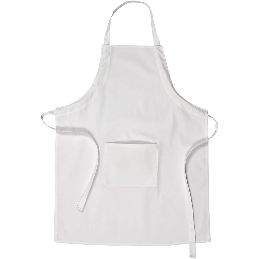 Apron, L: 84 cm, W: 65 cm, size M-XL cm, 210 g, white