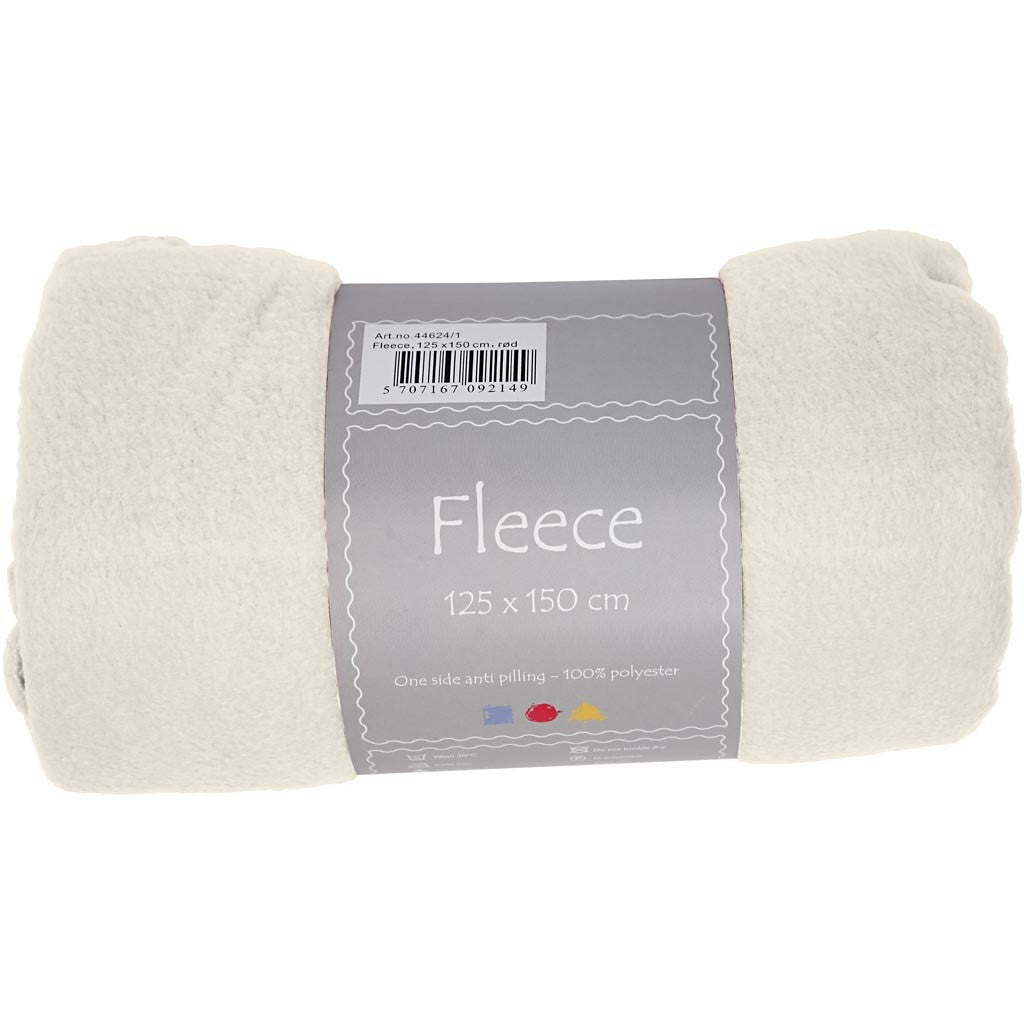 Fleece, L: 125 cm, B: 150 cm, 200 g, råvit, 1 st. [HOB-44620]
