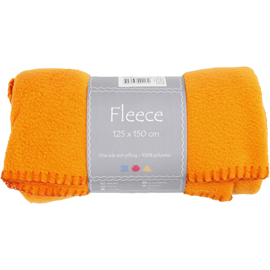 Fleece, L: 125 cm, B: 150 cm, 200 g, orange, 1 st. [HOB-44623]