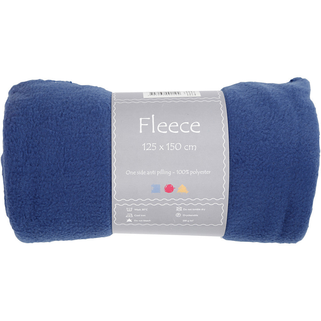 Fleece, L: 125 cm, B: 150 cm, 200 g, blå, 1 st. [HOB-44629]