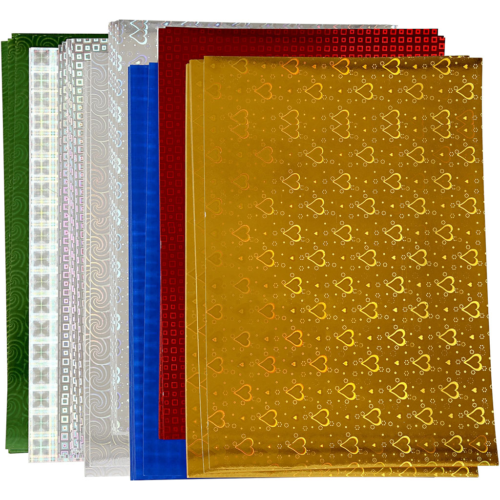 Holographic Paper, A4, sheet 210x297 mm, 120 g, 80 ass sheets