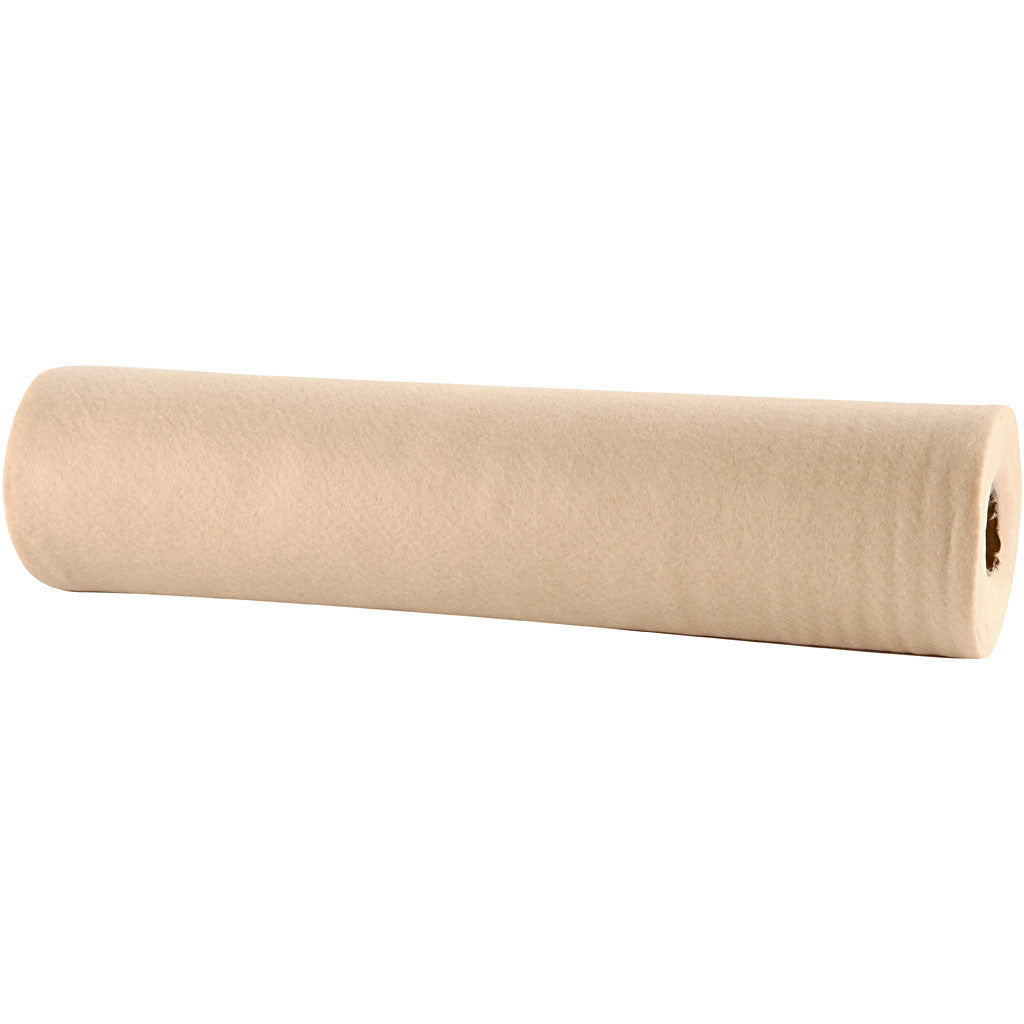 Hobbyfilt, B: 45 cm, tjocklek 1,5-2 mm, 180-200 g, ivory, 5 m/ 1 rl. [HOB-45013]