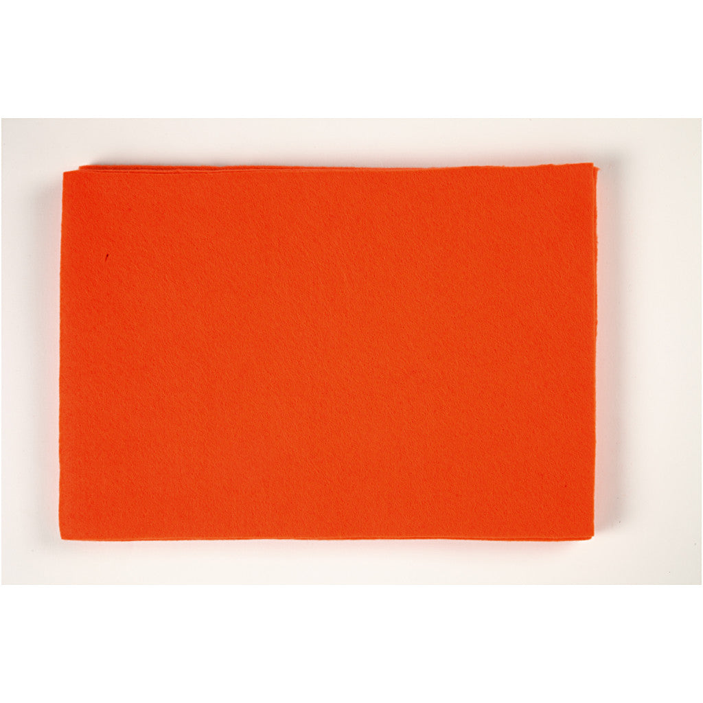 Hobbyfilt, ark 42x60 cm, tjocklek 3 mm, orange, 1 ark [HOB-45228]