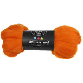 Merinoull, tjocklek 21 my, orange, 100 g/ 1 förp. [HOB-46018]