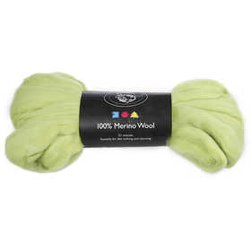 Merinoull, tjocklek 21 my, limegrön, 100 g/ 1 förp. [HOB-46031]