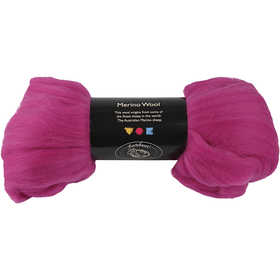 Merinoull, tjocklek 21 my, rödviolett, 100 g/ 1 förp. [HOB-46047]