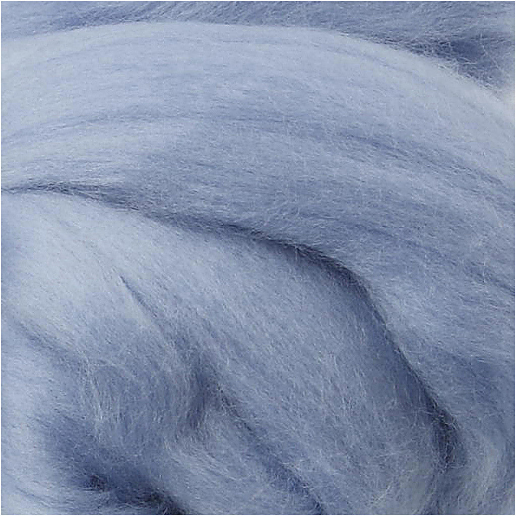 Merinoull, tjocklek 21 my, isblå, 100 g/ 1 förp. [HOB-46075]