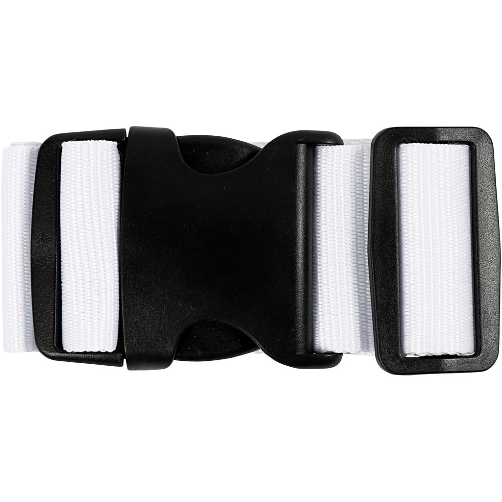 Bagagebälte, B: 5 cm, stl. 92-164 cm, vit, 1 st. [HOB-474371]